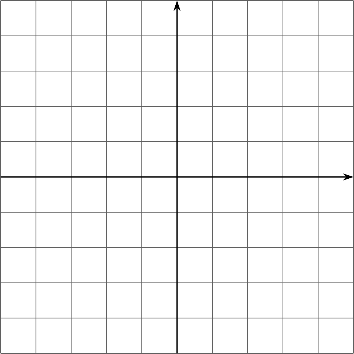 A blank coordinate grid. Both the horizontal axis and vertical axis have 9 evenly spaced units