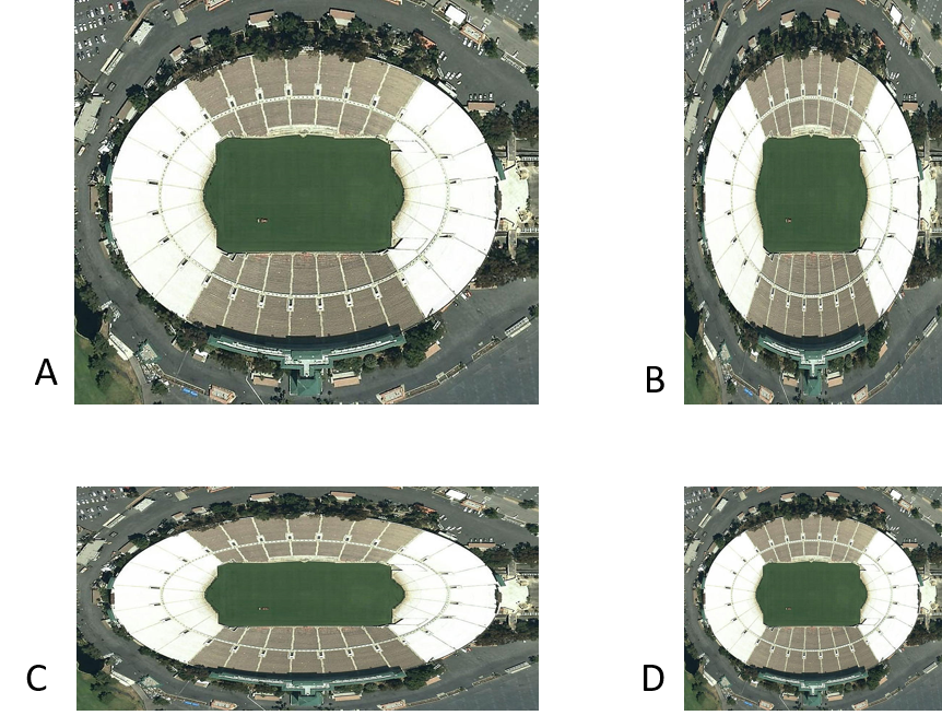 4 images of the original picture of the Rose Bowl. These images each have different dimensions.